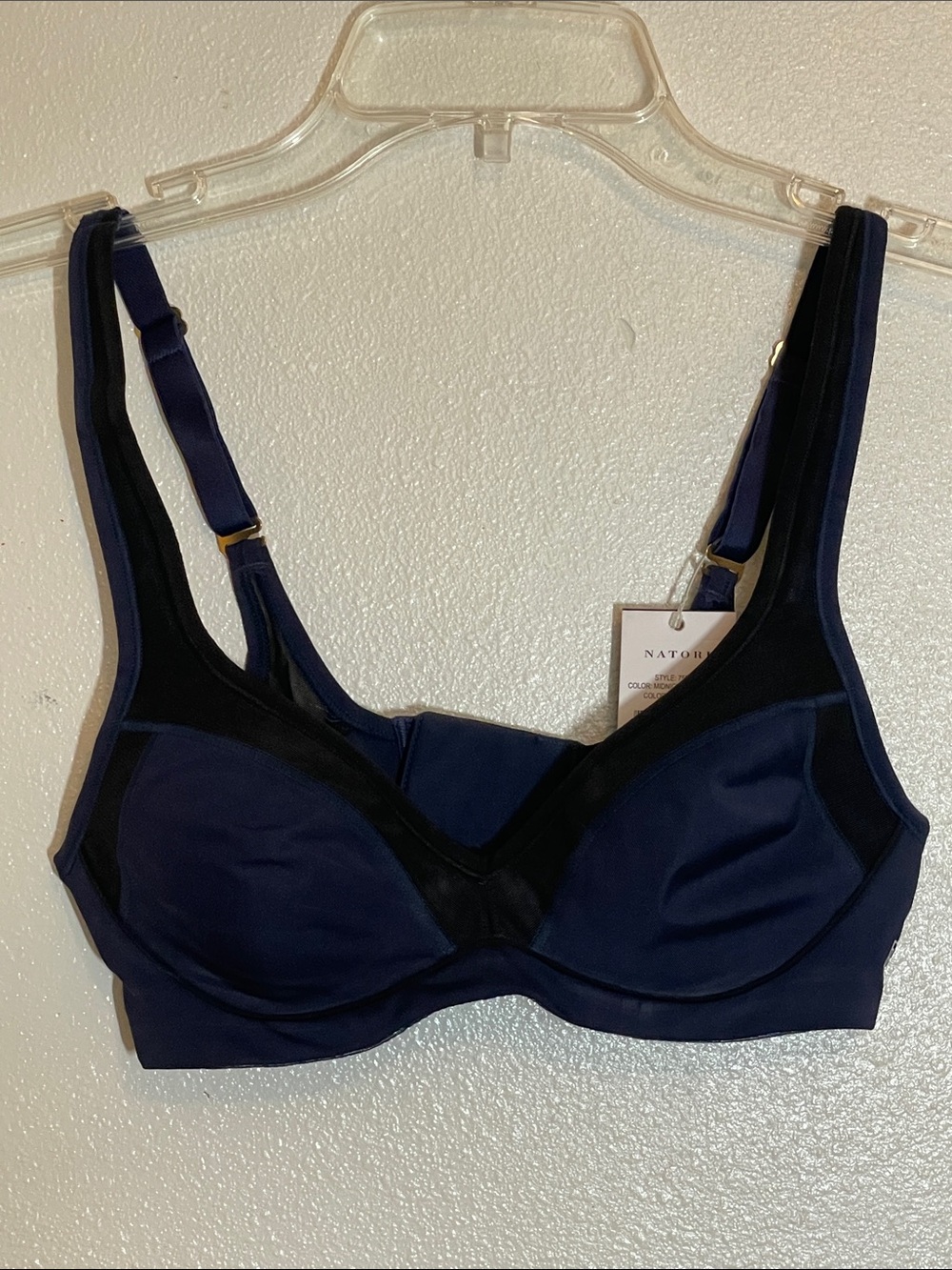 Natori Navy and Black Supportive Underwire Bra
